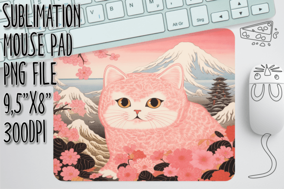 Artistic Cat Impressions Mouse Pad Sleev