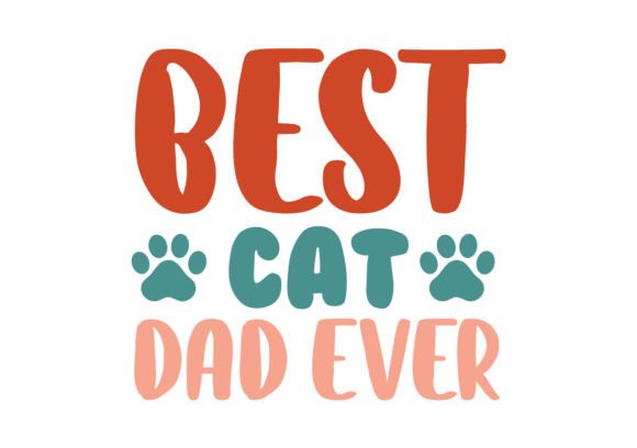 Best Cat Dad Ever Retro
