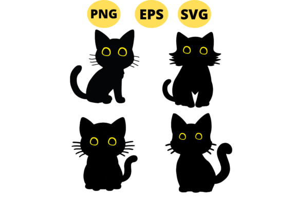 Black Cat Vector Cat Silhouette Images