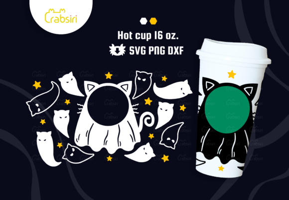 Cat Ghost Hot Cup 16oz