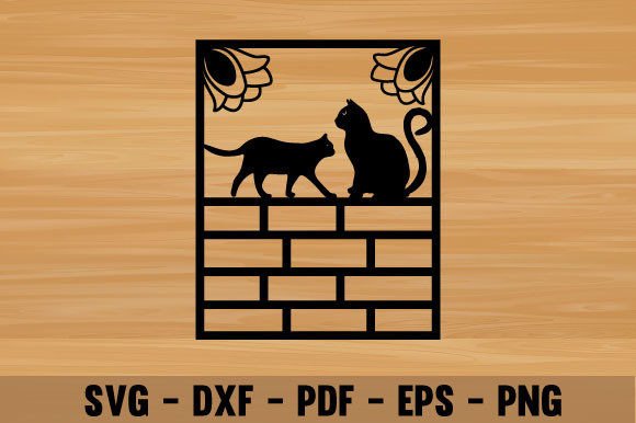 Cat Metal Wall Art Laser Cut File