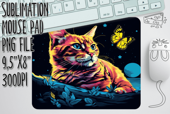 Charming Cartoon Cat Mouse Pad Decor