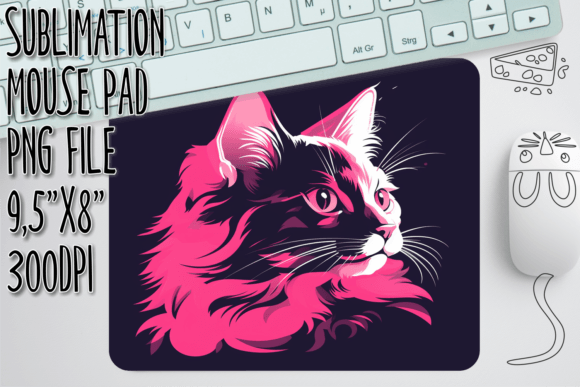 Colorful Cat Collage Mouse Pad Design