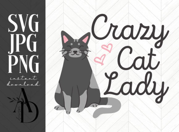 Crazy Cat Lady Dark Kitty Cat Design