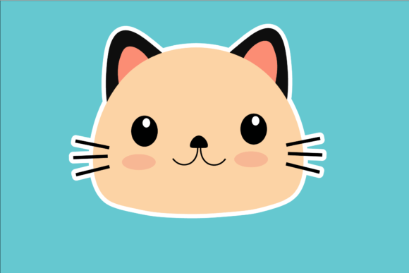 Cute Brown Cat Icon Stickers