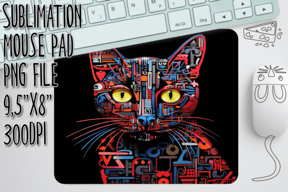 Delightful Cat Artwork Mouse Pad Sleeve