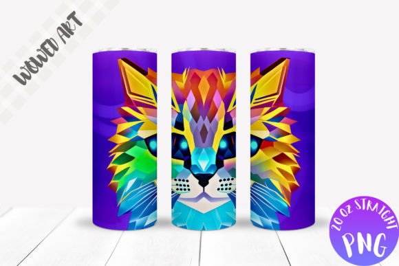 Gradient Cat 20 Oz Skinny Tumbler Wrap