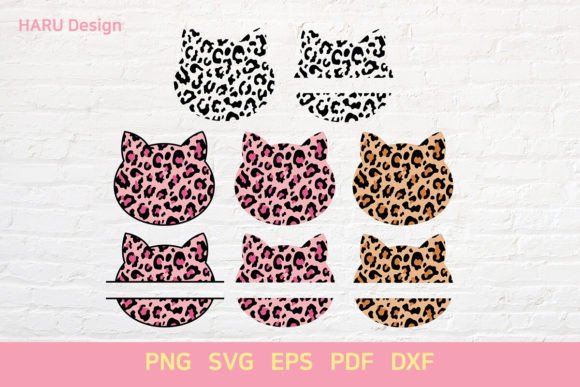 Leopard Print Cat Embroidery Design