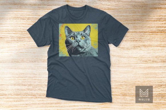 Pop Art Chartreux Cat T-shirt Design
