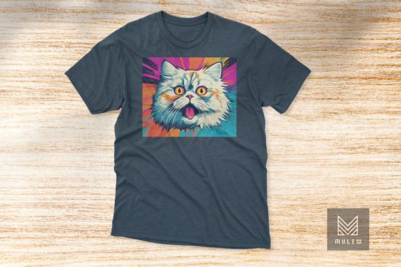 Pop Art Persian Cat T-shirt Design
