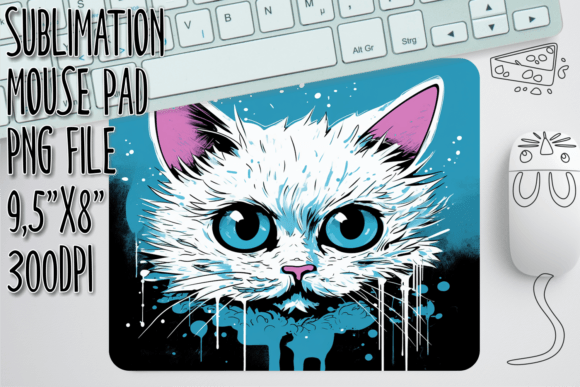 Quirky Cat Poses Mouse Pad Artwork