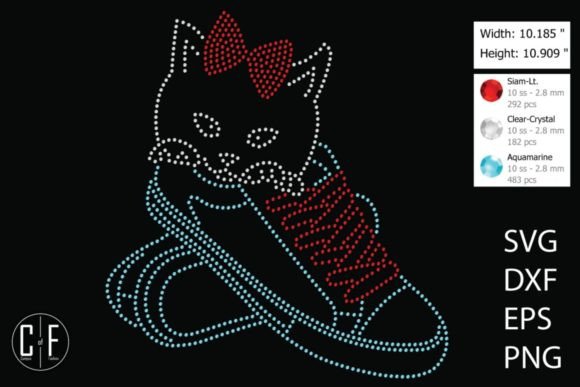 Rhinestone Cat Inside Sneaker