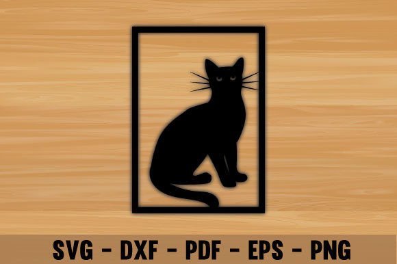 Wall Cat Laser Cut File Wall Decor Art
